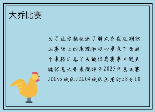 大乔比赛